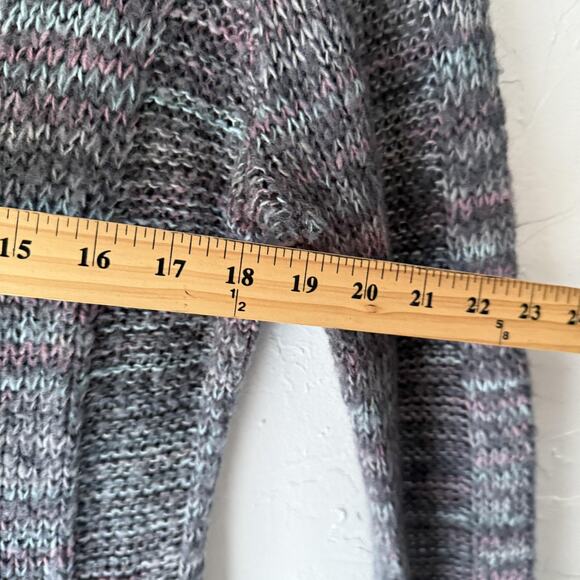 Ultra Flirt Sweater Y2k XL Gray Pink Marled Knit Pullover Pockets Cozy Soft Fall - Picture 6 of 7